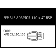Marley Philmac Female Adaptor 110 x 4 BSP - MM303.110.100